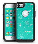 Teal Doodles with Lightning - iPhone 7 or 8 OtterBox Case & Skin Kits
