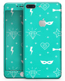 Teal Doodles with Lightning - Skin-kit for the iPhone 8 or 8 Plus