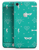 Teal Doodles with Lightning - Skin-kit for the iPhone 8 or 8 Plus