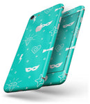 Teal Doodles with Lightning - Skin-kit for the iPhone 8 or 8 Plus