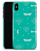 Teal Doodles with Lightning - iPhone X Clipit Case