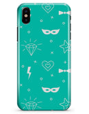 Teal Doodles with Lightning - iPhone X Clipit Case