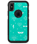 Teal Doodles with Lightning - iPhone X OtterBox Case & Skin Kits