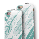 Teal Feather Pattern iPhone 6/6s or 6/6s Plus 2-Piece Hybrid INK-Fuzed Case