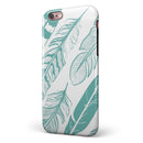 Teal Feather Pattern iPhone 6/6s or 6/6s Plus 2-Piece Hybrid INK-Fuzed Case