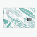Teal Feather Pattern - Premium Protective Decal Skin-Kit for the Apple Credit Card