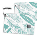 Teal Feather Pattern - Premium Protective Decal Skin-Kit for the Apple Credit Card
