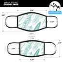 Teal Feather Pattern - Made in USA Mouth Cover Unisex Anti-Dust Cotton Blend Reusable & Washable Face Mask with Adjustable Sizing for Adult or Child