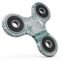 Teal Feather Pattern Full-Body Fidget Spinner Skin-Kit