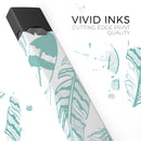 Teal Feather Pattern - Premium Decal Protective Skin-Wrap Sticker compatible with the Juul Labs vaping device