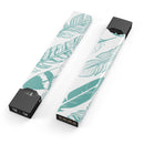 Teal Feather Pattern - Premium Decal Protective Skin-Wrap Sticker compatible with the Juul Labs vaping device