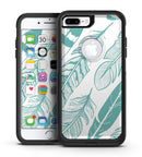 Teal Feather Pattern - iPhone 7 or 7 Plus Commuter Case Skin Kit