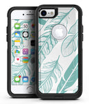 Teal Feather Pattern - iPhone 7 or 7 Plus Commuter Case Skin Kit