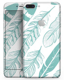 Teal Feather Pattern - Skin-kit for the iPhone 8 or 8 Plus