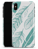 Teal Feather Pattern - iPhone X Clipit Case
