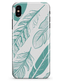 Teal Feather Pattern - iPhone X Clipit Case
