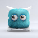 Teal Fuzzy Wuzzy ink-Fuzed Decorative Throw Pillow