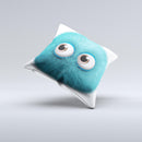 Teal Fuzzy Wuzzy ink-Fuzed Decorative Throw Pillow