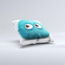 Teal Fuzzy Wuzzy ink-Fuzed Decorative Throw Pillow
