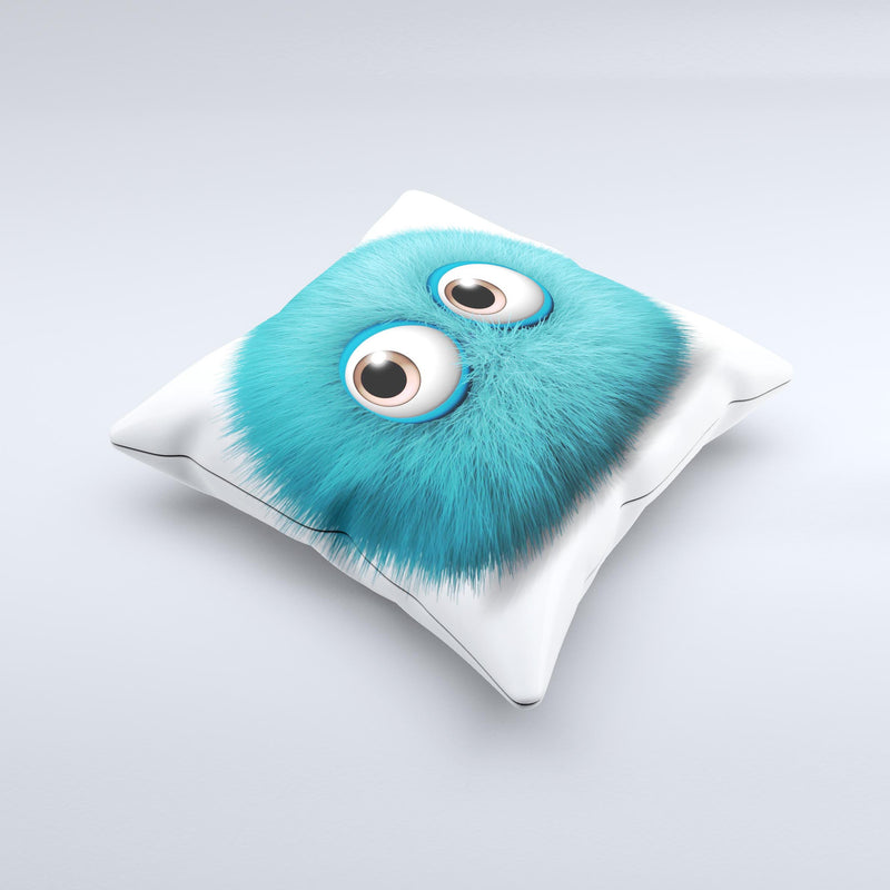Teal Fuzzy Wuzzy ink-Fuzed Decorative Throw Pillow