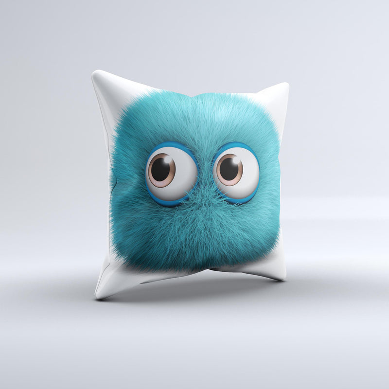 Teal Fuzzy Wuzzy ink-Fuzed Decorative Throw Pillow