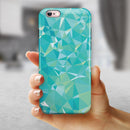 Teal Geometric V13 iPhone 6/6s or 6/6s Plus 2-Piece Hybrid INK-Fuzed Case