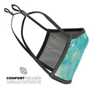 Teal Geometric V13 - Made in USA Mouth Cover Unisex Anti-Dust Cotton Blend Reusable & Washable Face Mask with Adjustable Sizing for Adult or Child