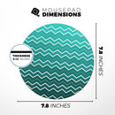 Teal Gradient Layered Chevron// WaterProof Rubber Foam Backed Anti-Slip Mouse Pad for Home Work Office or Gaming Computer Desk
