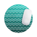 Teal Gradient Layered Chevron// WaterProof Rubber Foam Backed Anti-Slip Mouse Pad for Home Work Office or Gaming Computer Desk