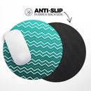 Teal Gradient Layered Chevron// WaterProof Rubber Foam Backed Anti-Slip Mouse Pad for Home Work Office or Gaming Computer Desk
