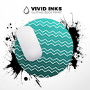Teal Gradient Layered Chevron// WaterProof Rubber Foam Backed Anti-Slip Mouse Pad for Home Work Office or Gaming Computer Desk