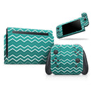 Teal Gradient Layered Chevron // Skin Decal Wrap Kit for Nintendo Switch Console & Dock, Joy-Cons, Pro Controller, Lite, 3DS XL, 2DS XL, DSi, or Wii - Vinyl Skin Wrap for Nintendo Switch 2, OLED, Lite, Pro Controller, Wii & Classic Handhelds