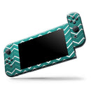 Teal Gradient Layered Chevron // Skin Decal Wrap Kit for Nintendo Switch Console & Dock, Joy-Cons, Pro Controller, Lite, 3DS XL, 2DS XL, DSi, or Wii - Vinyl Skin Wrap for Nintendo Switch 2, OLED, Lite, Pro Controller, Wii & Classic Handhelds
