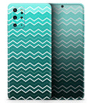 Teal Gradient Layered Chevron - Premium Vinyl Skin Decal for Samsung Galaxy S25 Ultra, S24, S23, S22 & All Galaxy S Models