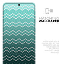 Teal Gradient Layered Chevron - Premium Vinyl Skin Decal for Samsung Galaxy S25 Ultra, S24, S23, S22 & All Galaxy S Models