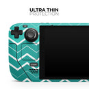 Teal Gradient Layered Chevron // Full Body Skin Decal Wrap Kit for the Steam Deck handheld gaming computer