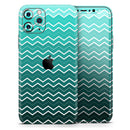 Teal Gradient Layered Chevron - Protective Skin Wrap & Decal – Compatible with iPhone SE to iPhone 17 Pro Max (All Models)