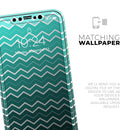 Teal Gradient Layered Chevron - Protective Skin Wrap & Decal – Compatible with iPhone SE to iPhone 17 Pro Max (All Models)