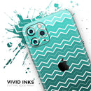 Teal Gradient Layered Chevron - Protective Skin Wrap & Decal – Compatible with iPhone SE to iPhone 17 Pro Max (All Models)