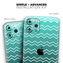 Teal Gradient Layered Chevron - Protective Skin Wrap & Decal – Compatible with iPhone SE to iPhone 17 Pro Max (All Models)