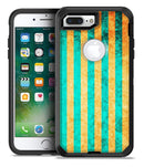 Teal Green Vertical Stripes of Gold - iPhone 7 Plus/8 Plus OtterBox Case & Skin Kits