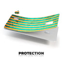 Teal Green Vertical Stripes of Gold - Premium Protective Decal Skin-Kit for the Apple Credit Card
