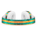 Teal Green Vertical Stripes of Gold Full-Body Skin Kit for the Beats by Dre Solo 3 Wireless Headphones