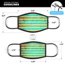 Teal Green Vertical Stripes of Gold - Made in USA Mouth Cover Unisex Anti-Dust Cotton Blend Reusable & Washable Face Mask with Adjustable Sizing for Adult or Child