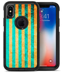 Teal Green Vertical Stripes of Gold - iPhone X OtterBox Case & Skin Kits