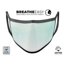 Teal Grunge Fade to White  - Made in USA Mouth Cover Unisex Anti-Dust Cotton Blend Reusable & Washable Face Mask with Adjustable Sizing for Adult or Child