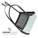 Teal Grunge Fade to White  - Made in USA Mouth Cover Unisex Anti-Dust Cotton Blend Reusable & Washable Face Mask with Adjustable Sizing for Adult or Child