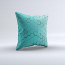 Teal Hexagon Pattern ink-Fuzed Decorative Throw Pillow