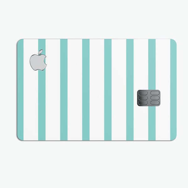 Teal Horizonal Stripes - Premium Protective Decal Skin-Kit for the Apple Credit Card