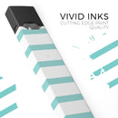 Teal Horizonal Stripes - Premium Decal Protective Skin-Wrap Sticker compatible with the Juul Labs vaping device